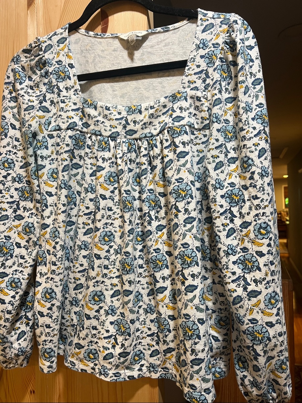 Lucky Brand White Floral Square-Neck -with Blue and Yellow Accents - Picture 3 of 6